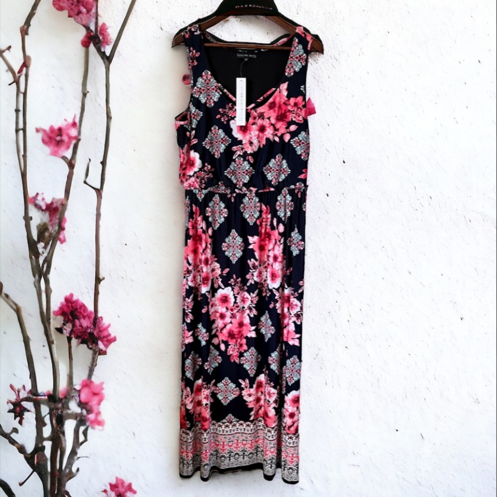 THREE PINK HEARTS Floral Maxi Dress Size 2X - Picture 5 of 13